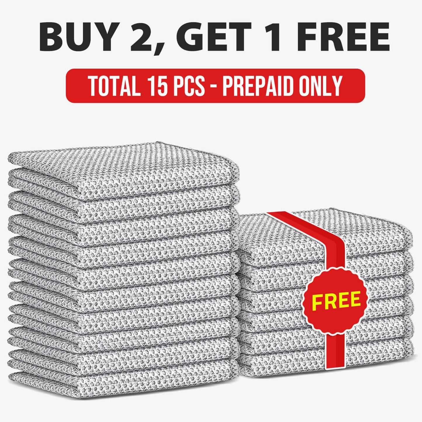 Buy 2, Get 1 Free Multipurpose Wire Dishwashing Rags (15 Pcs)