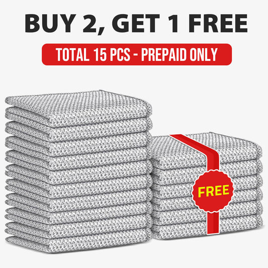 Buy 2, Get 1 Free Multipurpose Wire Dishwashing Rags (15 Pcs)