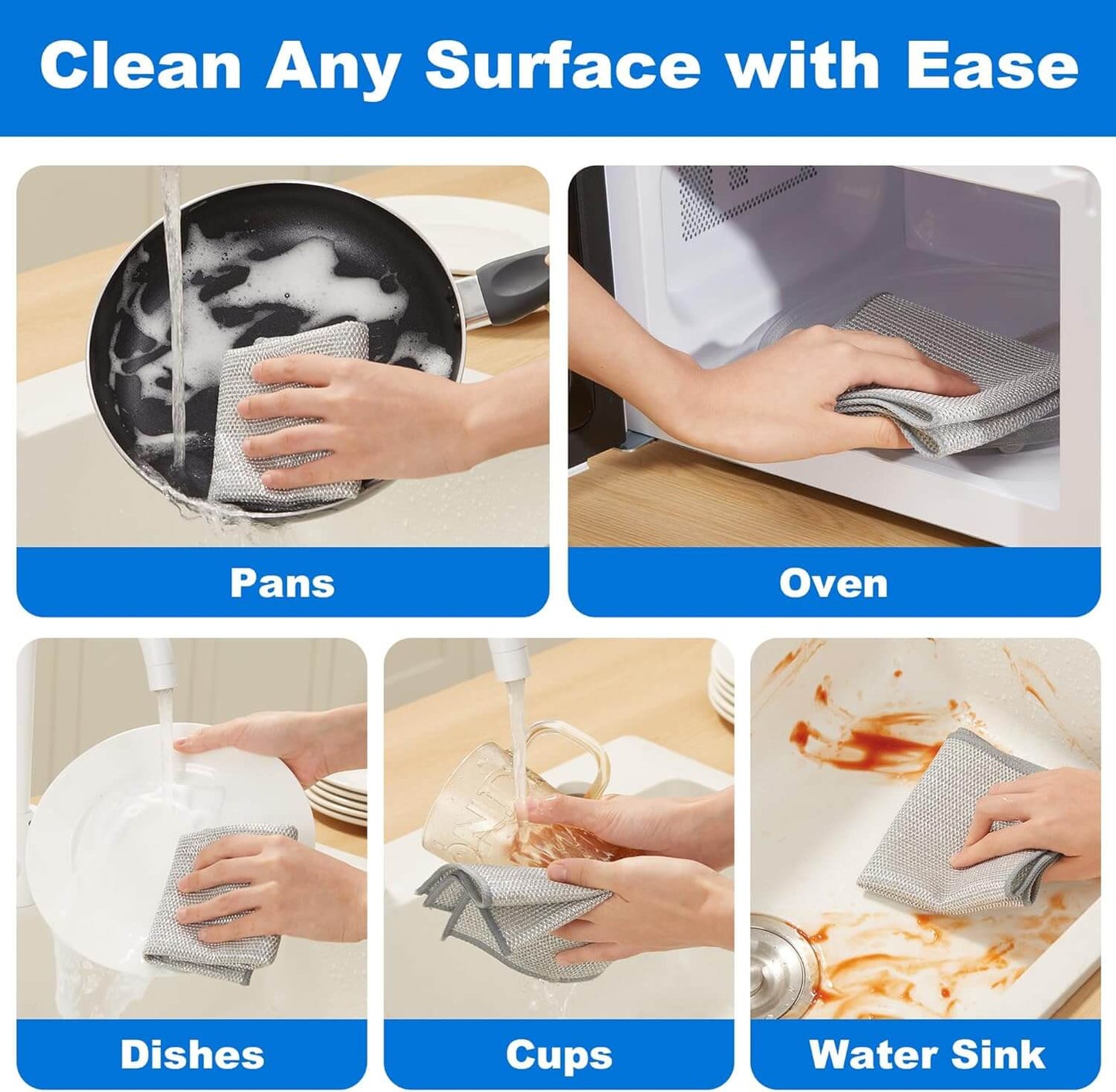 Buy 2, Get 1 Free Multipurpose Wire Dishwashing Rags (15 Pcs)